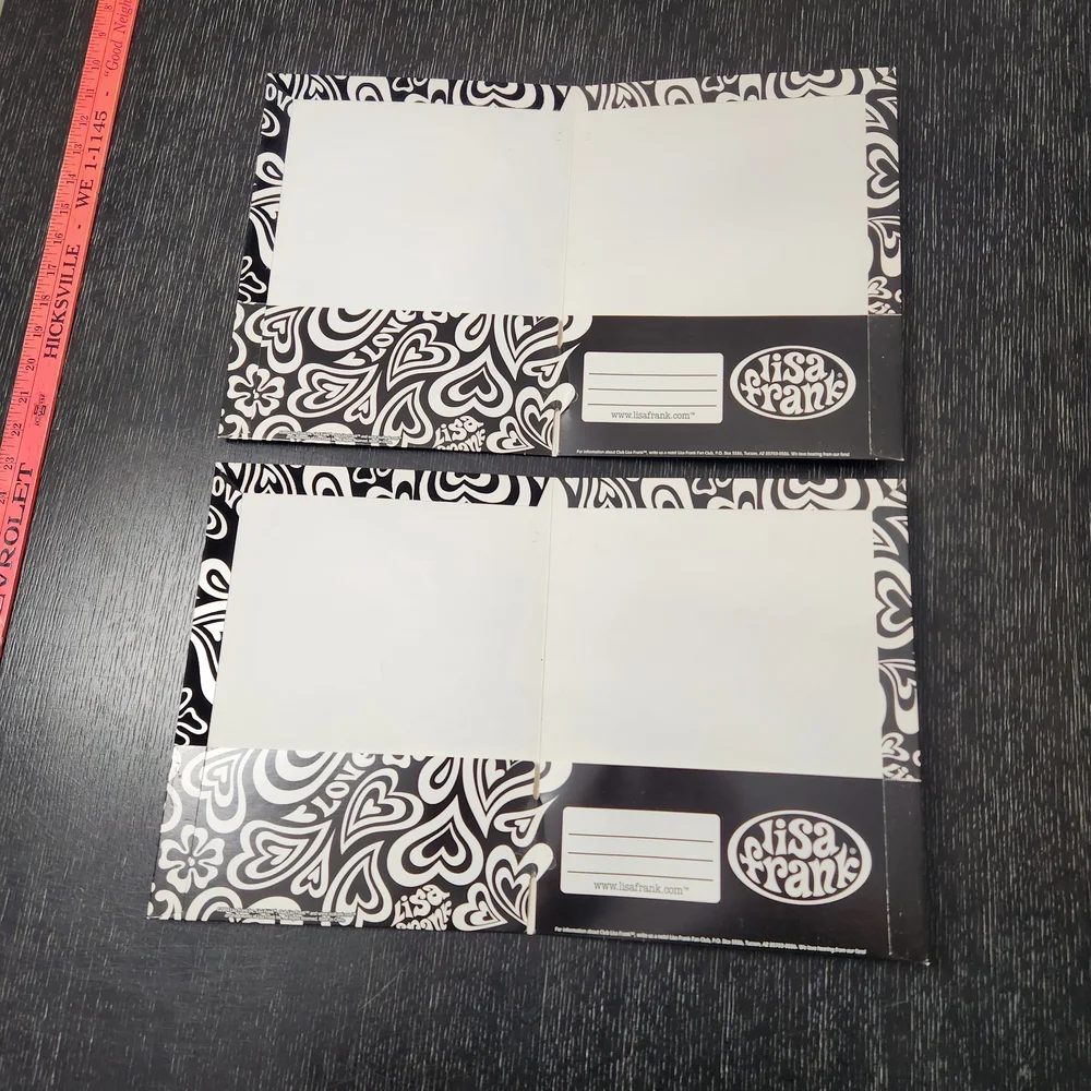 Vintage Lisa Frank Black and White Heart Pattern 2 Folders